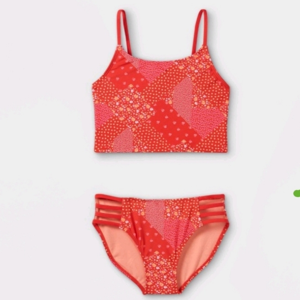Girls Floral Print Swimsuit Set - Picture 1 of 4